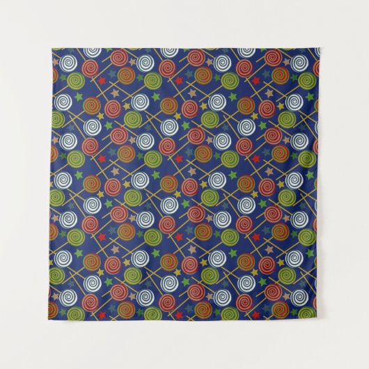 Candy pattern | Lollies pattern | lollipop 17 Wandkleed (Voorkant (horizontaal))