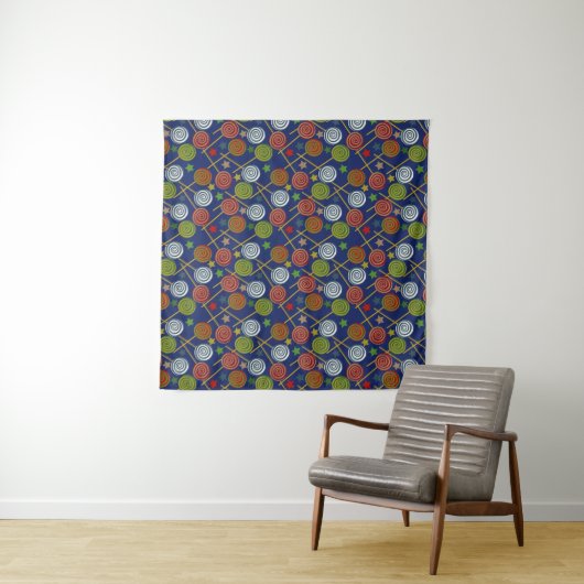 Candy pattern | Lollies pattern | lollipop 17 Wandkleed (In Situ (horizontaal))