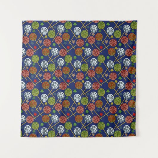 Candy pattern | Lollies pattern | lollipop 17 Wandkleed (Voorkant)