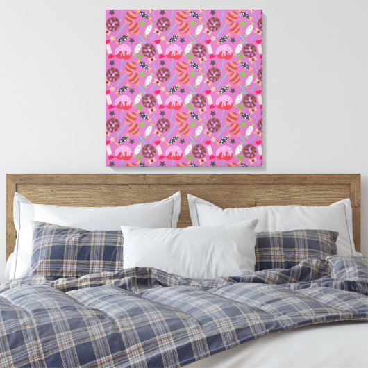 Candy pattern | Lollies pattern | lollipop 19 Canvas Afdruk (Insitu (Slaapkamer))