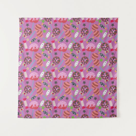 Candy pattern | Lollies pattern | lollipop 19 Wandkleed (Voorkant)