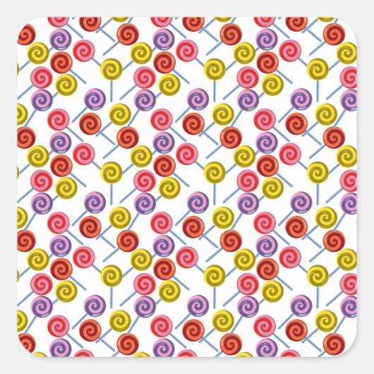 Candy pattern | Lollies pattern | lollipop 2 Vierkante Sticker (Voorkant)