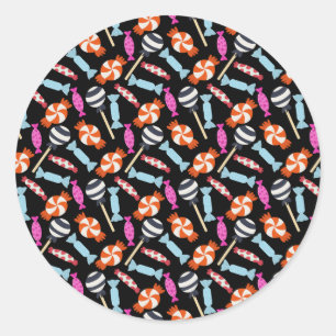 Candy pattern Lollies pattern lollipop 37 Ronde Sticker