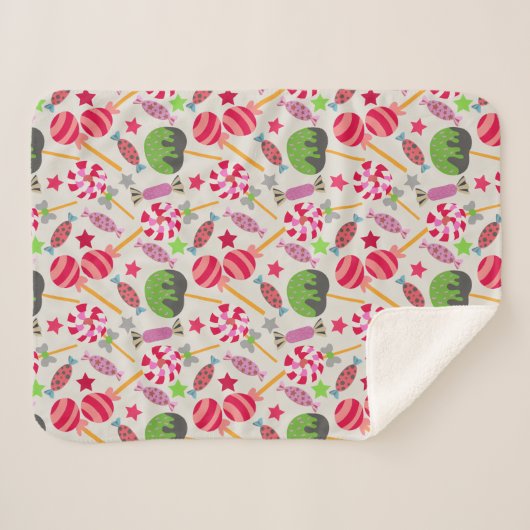 Candy pattern | Lollies pattern | lollipop 38 Sherpa Deken (Voorkant (horizontaal))