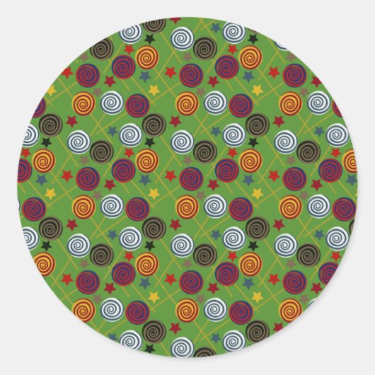 Candy pattern | Lollies pattern | lollipop 39 Ronde Sticker (Voorkant)