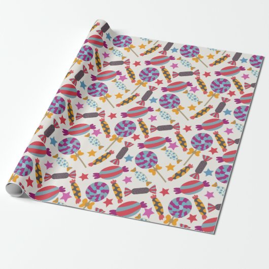 Candy pattern | Lollies pattern | lollipop 46 Cadeaupapier (Uitgerold)