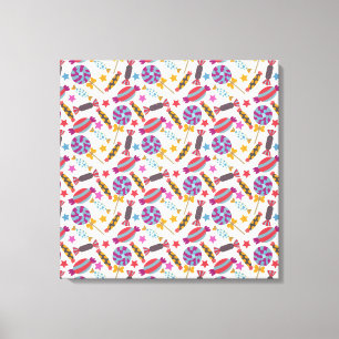 Candy pattern Lollies pattern lollipop 46 Canvas Afdruk