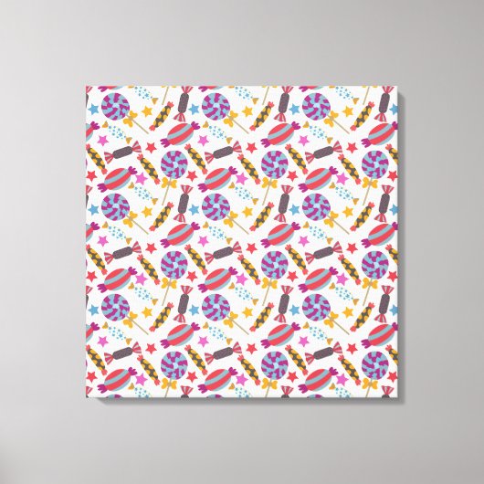 Candy pattern | Lollies pattern | lollipop 46 Canvas Afdruk (Voorkant)