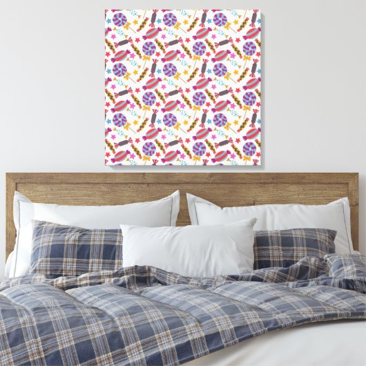 Candy pattern | Lollies pattern | lollipop 46 Canvas Afdruk (Insitu (Slaapkamer))