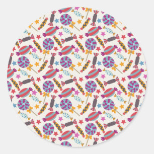 Candy pattern Lollies pattern lollipop 46 Ronde Sticker
