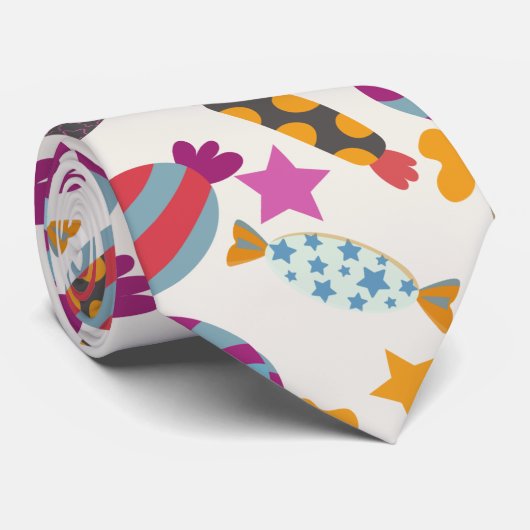 Candy pattern | Lollies pattern | lollipop 46 Stropdas (Opgerold)
