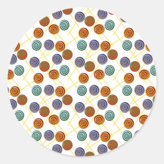 Candy pattern | Lollies pattern | lollipop 47 Ronde Sticker (Voorkant)