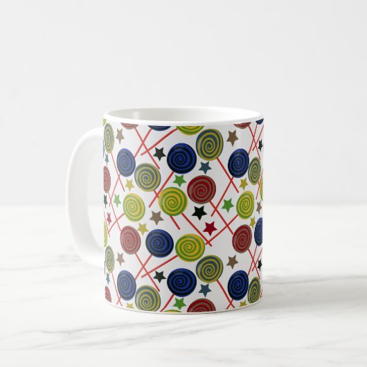 Candy pattern | Lollies pattern | lollipop 48 Koffiemok (Voorkant links)