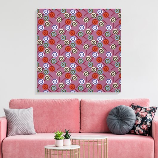 Candy pattern | Lollies pattern | lollipop 49 Canvas Afdruk (Insitu (Woonkamer))