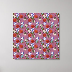 Candy pattern Lollies pattern lollipop 49 Canvas Afdruk