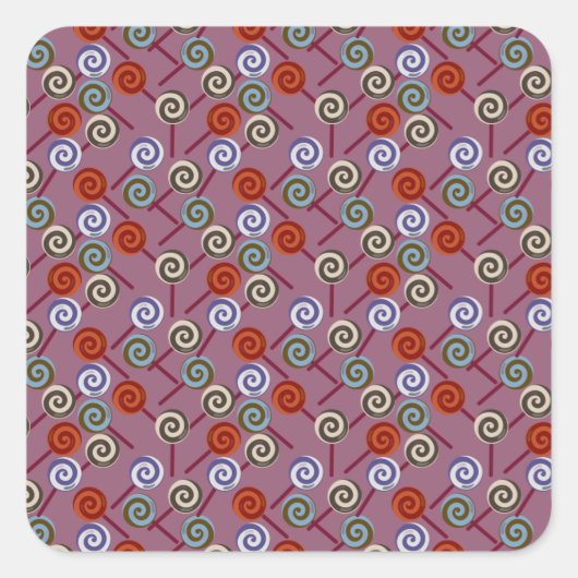 Candy pattern | Lollies pattern | lollipop 49 Vierkante Sticker (Voorkant)