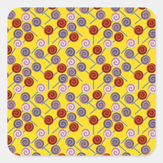 Candy pattern | Lollies pattern | lollipop 50 Vierkante Sticker (Voorkant)