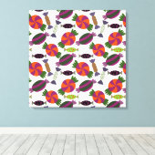Candy pattern | Lollies pattern | lollipop 51 Canvas Afdruk (Insitu (Houten vloer))
