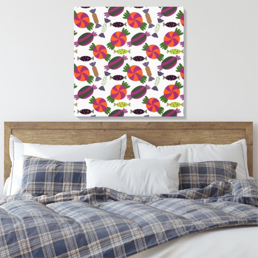 Candy pattern | Lollies pattern | lollipop 51 Canvas Afdruk (Insitu (Slaapkamer))