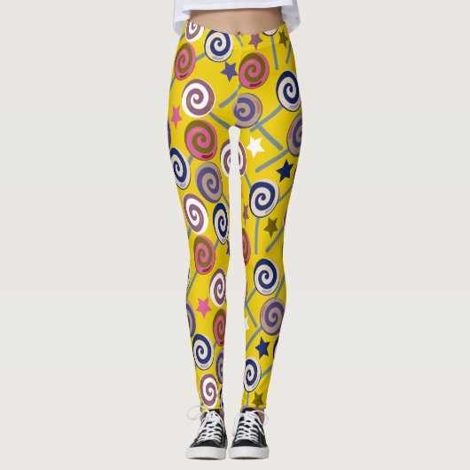 Candy pattern | Lollies pattern | lollipop 60 Leggings (Voorkant)