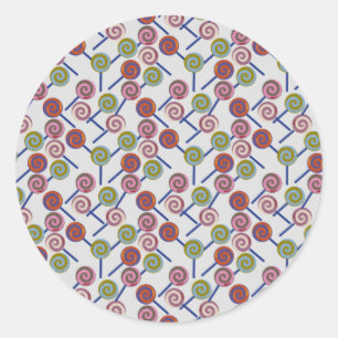 Candy pattern Lollies pattern lollipop 8 Ronde Sticker