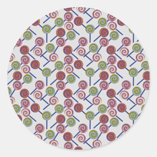 Candy pattern | Lollies pattern | lollipop 8 Ronde Sticker (Voorkant)