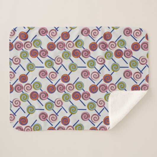 Candy pattern | Lollies pattern | lollipop 8 Sherpa Deken (Voorkant (horizontaal))