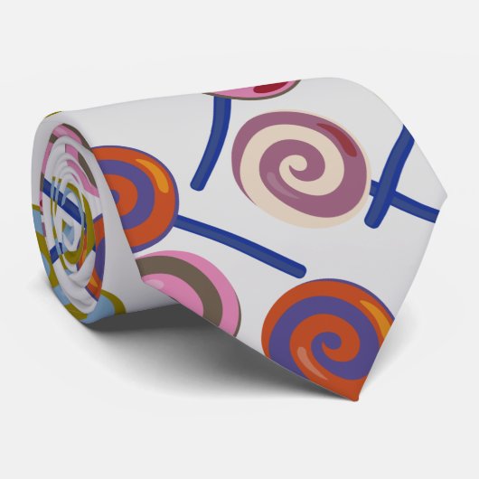 Candy pattern | Lollies pattern | lollipop 8 Stropdas (Opgerold)