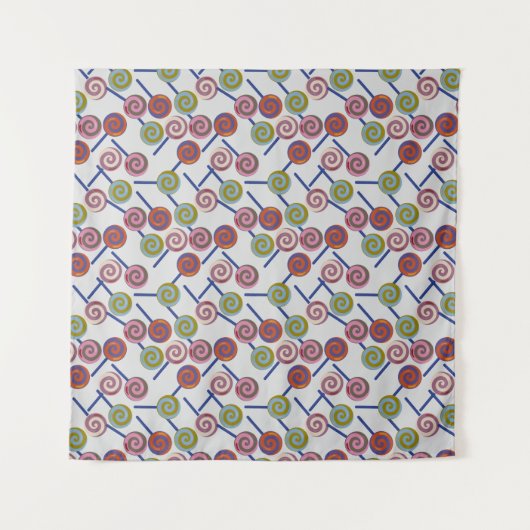 Candy pattern | Lollies pattern | lollipop 8 Wandkleed (Voorkant (horizontaal))