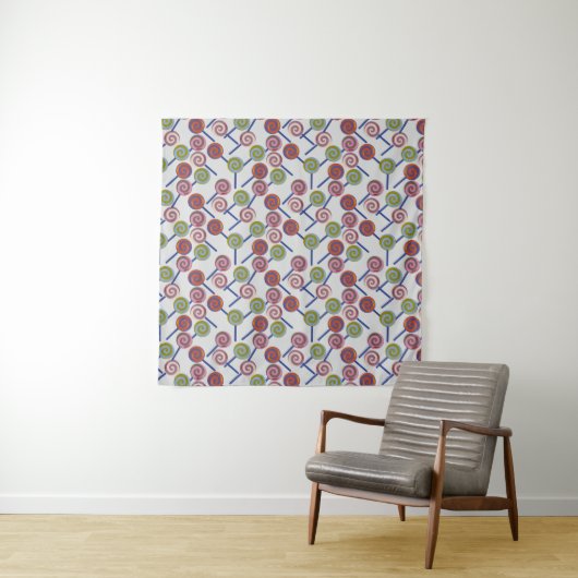 Candy pattern | Lollies pattern | lollipop 8 Wandkleed (In situ)