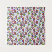 Candy pattern | Lollies pattern | lollipop 8 Wandkleed (Voorkant)
