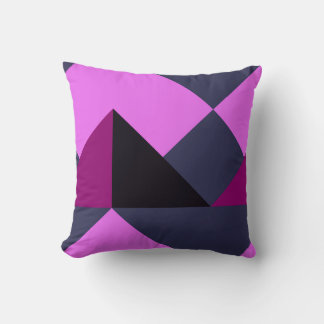 Candy Pink, Eggplant, blue, and jaguar geometric Kussen