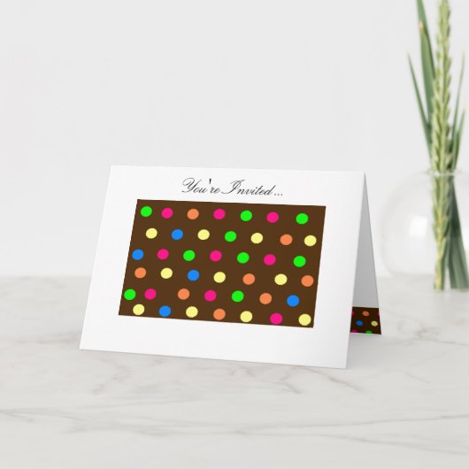 Candy Polka-Dots Uitnodiging (Voorkant)