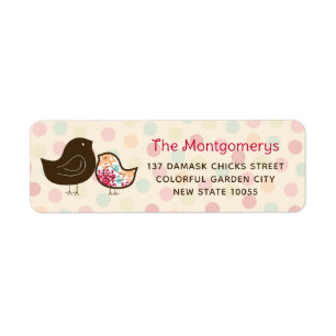 Candy Pop Schattige Damast Kuikens Baby Shower Adr Etiket