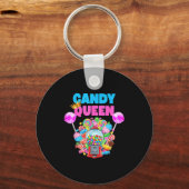 Candy Queen Shirt Funny Lollip Candy Lover Humor Sleutelhanger (Voorkant)