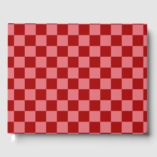 Candy Red and Candy Pink Checkerboard Gastenboek