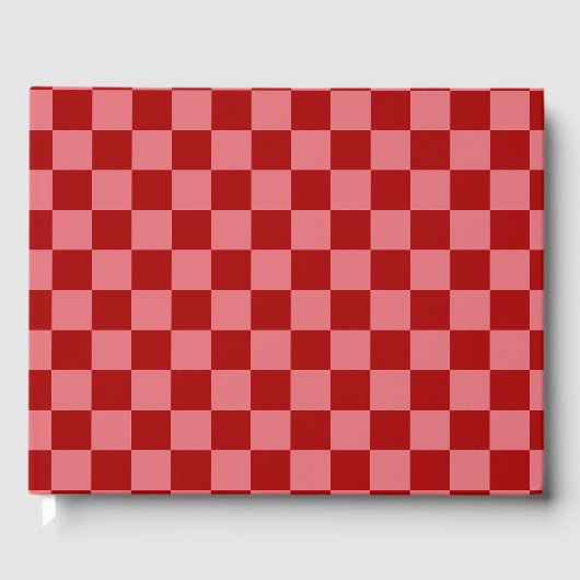 Candy Red and Candy Pink Checkerboard Gastenboek (Voorkant)