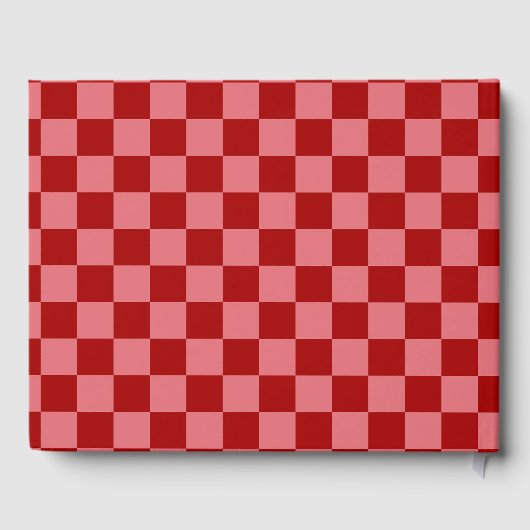 Candy Red and Candy Pink Checkerboard Gastenboek (Achterkant)