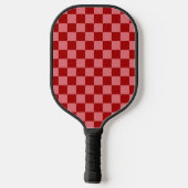 Candy Red and Candy Pink Checkerboard Pickleball Paddle (Achterkant)