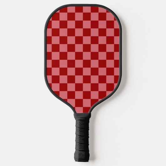 Candy Red and Candy Pink Checkerboard Pickleball Paddle (Achterkant)