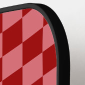 Candy Red and Candy Pink Checkerboard Pickleball Paddle (Links Detail)