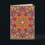 Candy Red Yellow Orange Vintage Kaleidoscope Kaart<br><div class="desc">Beautiful cool colorful funky greeting cards. 
Great for birthdays,  weddings,  verjaardagen
of any other celebration. Add any text or 
pictures you like easily with the customize 
button. Many fonts and text cohui to choose from.</div>
