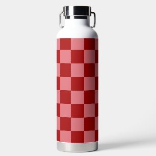 Candy rood en Candy roze schaakbord Waterfles