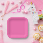 Candy Roze 18 cm Vierkante Feest Papieren Bord (Feest)