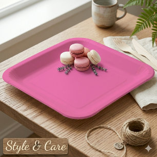 Candy Roze 9" Vierkante Feest Papieren Bord