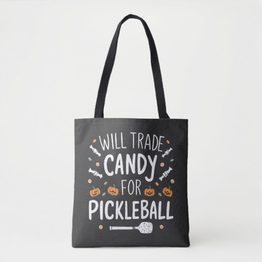 Candy Ruilen Voor Pickleball Griezelige Halloween  Tote Bag (Voorkant)