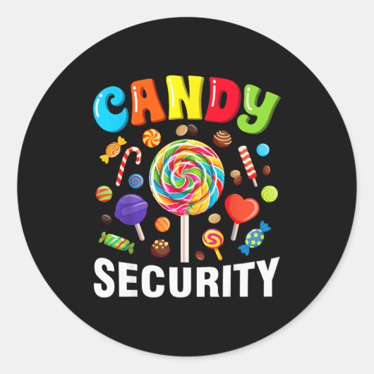 Candy Security Funny Halloween Costume Ronde Sticker (Voorkant)