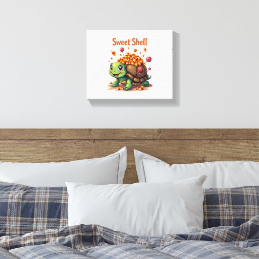 Candy Shell Turtle Canvas Afdruk (Insitu (Slaapkamer))