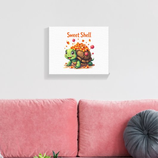 Candy Shell Turtle Canvas Afdruk (Insitu (Woonkamer))