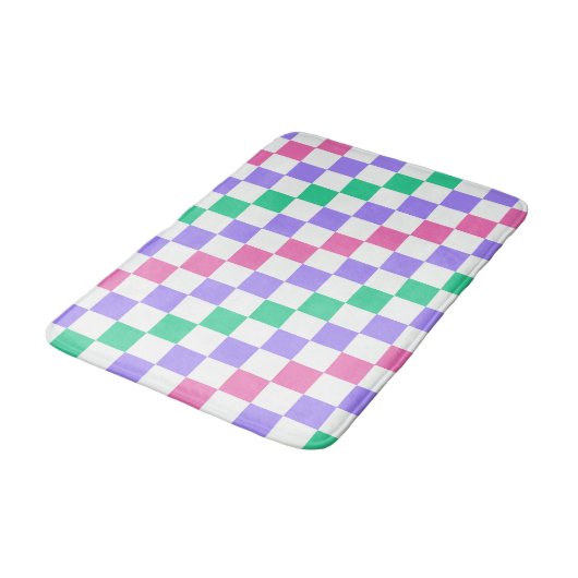 Candy shop diagonal checkerboard pattern badmat (Gekanteld)